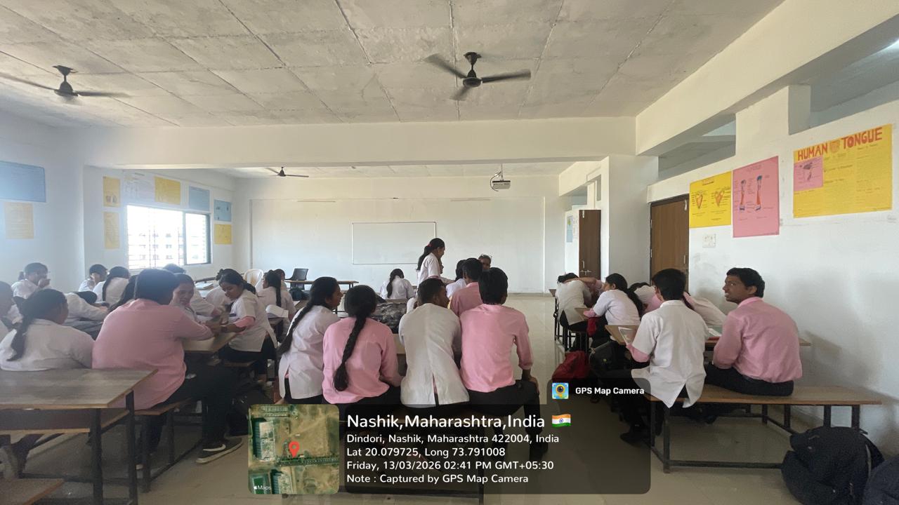 Classroom with seating and display boards